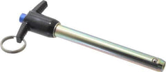 Gibraltar - 1/2" Diam, 4" Usable Length, T Handle, Quick Release Pin - Grade 4130 Steel, Zinc-Plated Finish - Industrial Tool & Supply