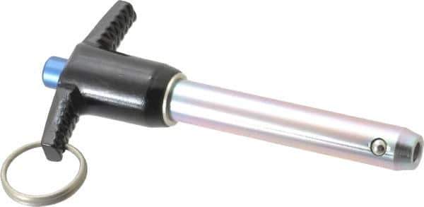 Gibraltar - 1/2" Diam, 2-1/2" Usable Length, T Handle, Quick Release Pin - Grade 4130 Steel, Zinc-Plated Finish - Industrial Tool & Supply