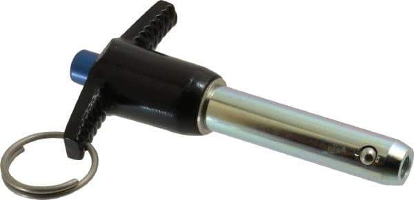 Gibraltar - 1/2" Diam, 1-3/4" Usable Length, T Handle, Quick Release Pin - Grade 4130 Steel, Zinc-Plated Finish - Industrial Tool & Supply