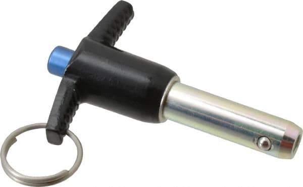 Gibraltar - 1/2" Diam, 1-1/4" Usable Length, T Handle, Quick Release Pin - Grade 4130 Steel, Zinc-Plated Finish - Industrial Tool & Supply