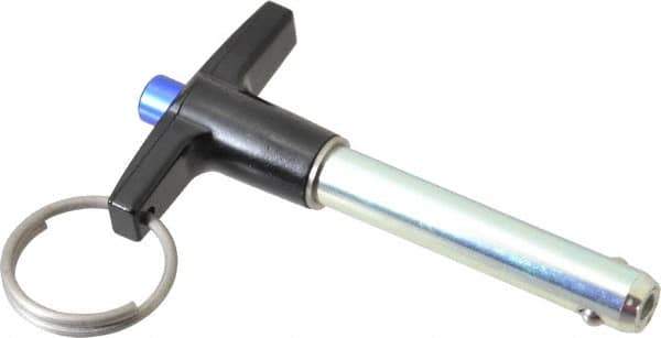 Gibraltar - 3/8" Diam, 1-3/4" Usable Length, T Handle, Quick Release Pin - Grade 4130 Steel, Zinc-Plated Finish - Industrial Tool & Supply