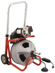 Ridgid - Electric Battery Drain Cleaning Machine - For 3" to 4" Pipe, 75' Cable - Industrial Tool & Supply