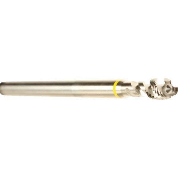 Emuge - M4x0.70 3 Flute Bright Finish Cobalt Spiral Flute Extension Tap - Modified Bottoming Chamfer, 125mm OAL, 6H Class of Fit, Series Enorm - Exact Industrial Supply