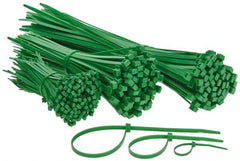 Made in USA - 4 to 11" Range, Green Cable Ties - 18, 50 Lb Strength, Nylon - Industrial Tool & Supply