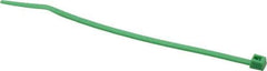 Made in USA - 4-1/8" Long Green Nylon Standard Cable Tie - 18 Lb Tensile Strength, 1.07mm Thick, 7/8" Max Bundle Diam - Industrial Tool & Supply