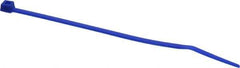 Made in USA - 4-1/8" Long Blue Nylon Standard Cable Tie - 18 Lb Tensile Strength, 1.07mm Thick, 22.23mm Max Bundle Diam - Industrial Tool & Supply