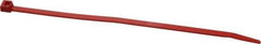 Made in USA - 5.84" Long Red Nylon Standard Cable Tie - 40 Lb Tensile Strength, 1.24mm Thick, 36.42mm Max Bundle Diam - Industrial Tool & Supply