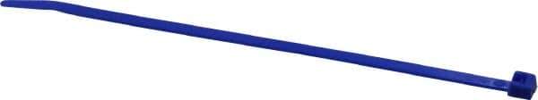 Made in USA - 5.84" Long Blue Nylon Standard Cable Tie - 40 Lb Tensile Strength, 1.24mm Thick, 36.42mm Max Bundle Diam - Industrial Tool & Supply