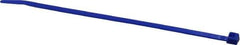 Made in USA - 5.84" Long Blue Nylon Standard Cable Tie - 40 Lb Tensile Strength, 1.24mm Thick, 36.42mm Max Bundle Diam - Industrial Tool & Supply