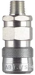 CEJN - 1/2 Male NPT European High Flow Pneumatic Hose High Flow Coupler - Brass Chrome Plated, 3/8" Body Diam - Industrial Tool & Supply