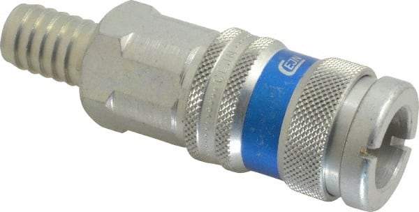 CEJN - Hose Barb Industrial Pneumatic Hose High Flow Coupler - Brass Chrome Plated, 1/2" Body Diam, 1/2" Hose ID - Industrial Tool & Supply