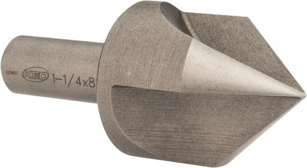 Keo - 1-1/4" Head Diam, 1/2" Shank Diam, 3 Flute 82° High Speed Steel Countersink - Industrial Tool & Supply