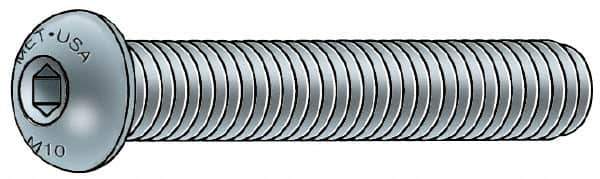 Metric Blue - M8x1.25 Metric Coarse Hex Socket Drive, Button Screw - Grade 12.9 Alloy Steel, Metric Blue Finish, Fully Threaded, 20mm Length Under Head - Industrial Tool & Supply