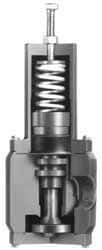 Plast-O-Matic - 1/2" Pipe, NPTF End Connection, PVC Pressure Regulating Valve - Viton Seal, 150 psi Inlet Pressure, 5 to 75 psi Working Pressure - Industrial Tool & Supply
