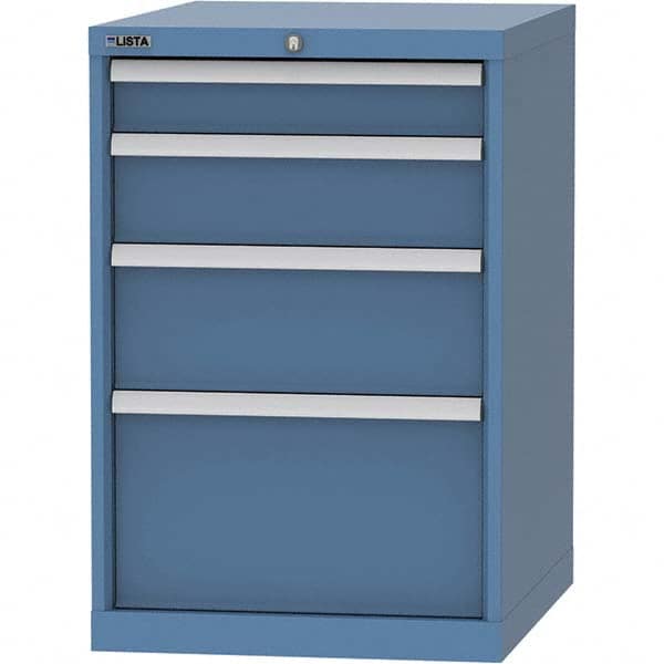 LISTA - 4 Drawer, 99 Compartment Bright Blue Steel Modular Storage Cabinet - Industrial Tool & Supply