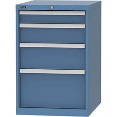 LISTA - 4 Drawer, 99 Compartment Bright Blue Steel Modular Storage Cabinet - Industrial Tool & Supply