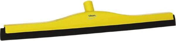 Vikan - 24" Foam Rubber Blade Bench Squeegee - Double Edge, Yellow, Plastic Holder - Industrial Tool & Supply