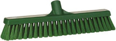 Vikan - 16" Fine Particle Synthetic Push Broom - 2" Bristle Length, Plastic Block, European Threaded Handle Connection - Industrial Tool & Supply