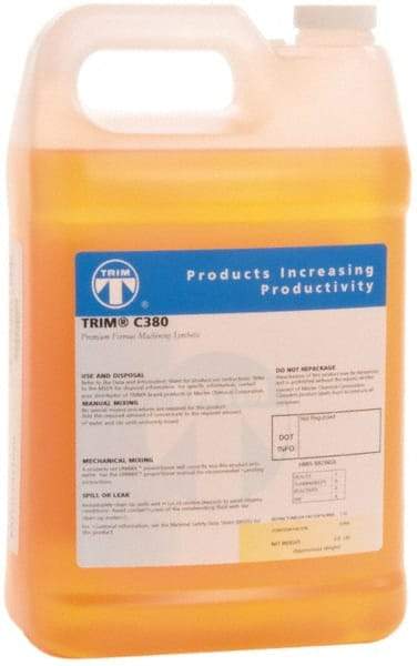Master Fluid Solutions - Trim C380, 1 Gal Bottle Grinding Fluid - Synthetic, For Machining - Industrial Tool & Supply