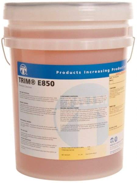 Master Fluid Solutions - Trim E850, 5 Gal Pail Cutting & Grinding Fluid - Water Soluble, For Cutting, Grinding - Industrial Tool & Supply