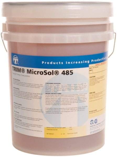 Master Fluid Solutions - Trim MicroSol 485, 5 Gal Pail Cutting & Grinding Fluid - Semisynthetic, For Machining - Industrial Tool & Supply