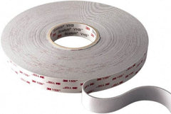 3M - 3/4" x 36 Yd Acrylic Adhesive Double Sided Tape - 45 mil Thick, White, Acrylic Foam Liner, Continuous Roll, Series 4945 - Industrial Tool & Supply