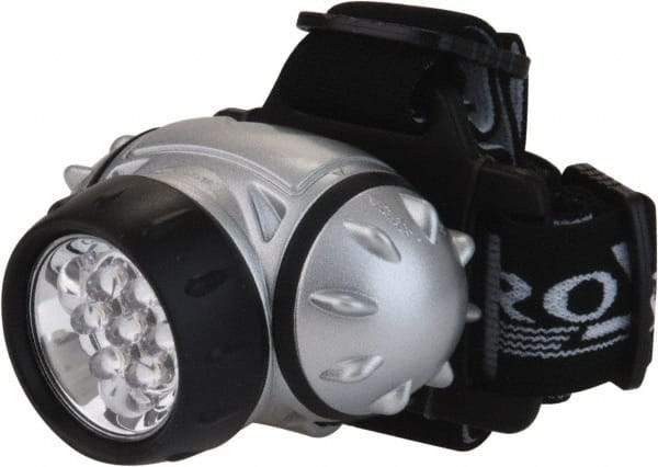 PRO-SAFE - White LED Bulb, 38 Lumens, Hands-free Flashlight - Gray Plastic Body, 3 AAA Alkaline Batteries Not Included - Industrial Tool & Supply