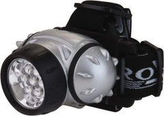 PRO-SAFE - White LED Bulb, 38 Lumens, Hands-free Flashlight - Gray Plastic Body, 3 AAA Alkaline Batteries Not Included - Industrial Tool & Supply
