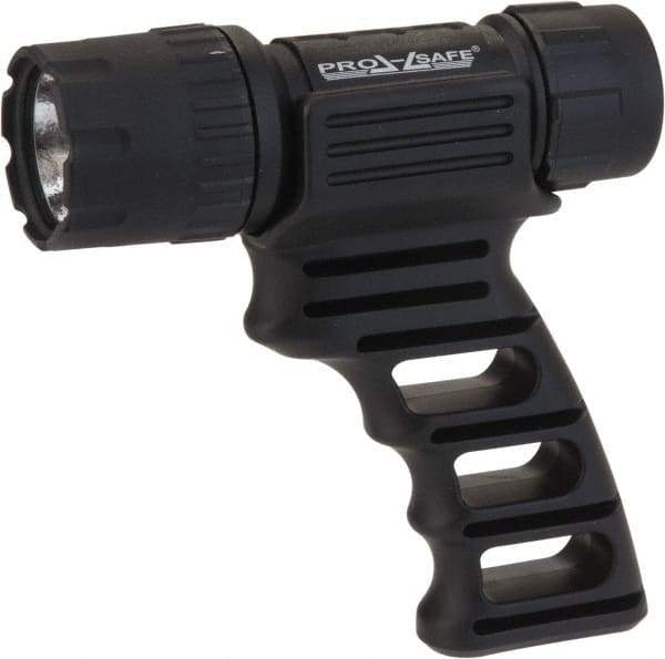PRO-SAFE - White LED Bulb, 120 Lumens, Industrial/Tactical Flashlight - Black Plastic Body, 3 AAA Alkaline Batteries Not Included - Industrial Tool & Supply