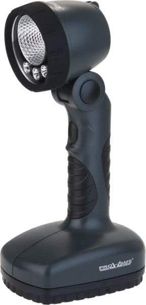 PRO-SAFE - 3 White, 1 Red LED Bulb, 130 Lumens, Hands-free Flashlight - Black Plastic Body, 3 D Alkaline Batteries Not Included - Industrial Tool & Supply