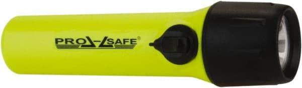 PRO-SAFE - White LED Bulb, Industrial/Tactical Flashlight - Yellow Plastic Body, 4 AA Alkaline Batteries Not Included - Industrial Tool & Supply
