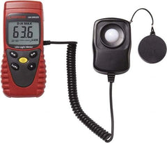 Amprobe - 9 Volt Battery, 40 to 40,000 FC, LCD Display, Silicone Photodiode Light Meter - 3 Accuracy, Compatible with All Visible Light Lighting, Built In Memory - Industrial Tool & Supply