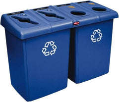 Rubbermaid - 92 Gal Blue Square Recycling Container - Plastic, 35" High x 53" Long x 24" Wide - Industrial Tool & Supply