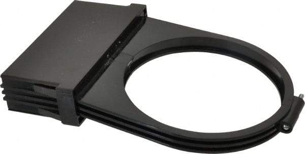 Made in USA - 4" Wide, 2 Magnification Task & Machine Light Shade Mount Magnifier - Black, For Use with Task Light - Industrial Tool & Supply