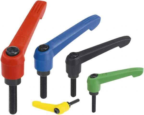 KIPP - 5/8-11, Fiberglass Reinforced Plastic Threaded Stud Adjustable Clamping Handle - 126mm OAL, 77mm High - Industrial Tool & Supply