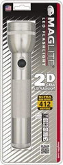 Mag-Lite - White LED Bulb, 168 Lumens, Industrial/Tactical Flashlight - Silver Aluminum Body, 2 D Batteries Not Included - Industrial Tool & Supply