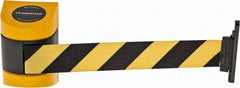 Tensator - 3-1/4" High Wall Mount Tensabarrier - Plastic, Yellow/Black - Industrial Tool & Supply
