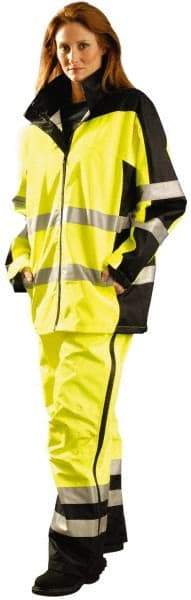 OccuNomix - Size 3XL, Yellow, Rain Jacket - 49-52" Chest, 3 Pockets, Attached Hood - Industrial Tool & Supply