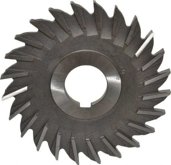 Made in USA - 4" Diam x 1/4" Width of Cut, 24 Teeth, Cobalt Side Milling Cutter - Straight Teeth, Uncoated - Industrial Tool & Supply