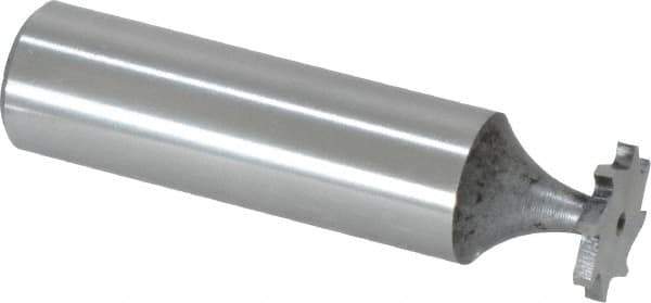 Made in USA - 1/2" Diam x 1/16" Face Width, High Speed Steel, 8 Teeth, Shank Connection Woodruff Keyseat Cutter - Uncoated, 2-1/16" OAL x 1/2" Shank, Staggered Teeth, ANSI 204, Old Standard 1 - Industrial Tool & Supply