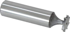 Made in USA - 1/2" Diam x 1/16" Face Width, High Speed Steel, 8 Teeth, Shank Connection Woodruff Keyseat Cutter - Uncoated, 2-1/16" OAL x 1/2" Shank, Staggered Teeth, ANSI 204, Old Standard 1 - Industrial Tool & Supply