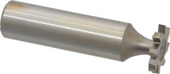 Made in USA - 5/8" Diam x 3/32" Face Width, High Speed Steel, 8 Teeth, Shank Connection Woodruff Keyseat Cutter - Uncoated, 2-3/32" OAL x 1/2" Shank, Staggered Teeth, ANSI 305, Old Standard 4 - Industrial Tool & Supply
