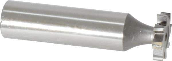 Made in USA - 5/8" Diam x 1/8" Face Width, High Speed Steel, 8 Teeth, Shank Connection Woodruff Keyseat Cutter - Uncoated, 2-1/8" OAL x 1/2" Shank, Staggered Teeth, ANSI 405, Old Standard 5 - Industrial Tool & Supply