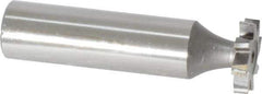 Made in USA - 5/8" Diam x 1/8" Face Width, High Speed Steel, 8 Teeth, Shank Connection Woodruff Keyseat Cutter - Uncoated, 2-1/8" OAL x 1/2" Shank, Staggered Teeth, ANSI 405, Old Standard 5 - Industrial Tool & Supply