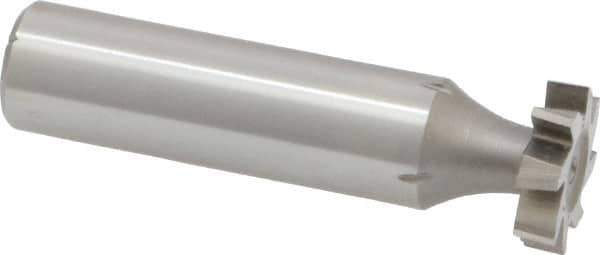 Made in USA - 5/8" Diam x 5/32" Face Width, High Speed Steel, 8 Teeth, Shank Connection Woodruff Keyseat Cutter - Uncoated, 2-5/32" OAL x 1/2" Shank, Staggered Teeth, ANSI 505, Old Standard 6 - Industrial Tool & Supply