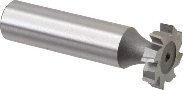 Made in USA - 3/4" Diam x 5/32" Face Width, High Speed Steel, 8 Teeth, Shank Connection Woodruff Keyseat Cutter - Uncoated, 2-5/32" OAL x 1/2" Shank, Staggered Teeth, ANSI 506, Old Standard 8 - Industrial Tool & Supply