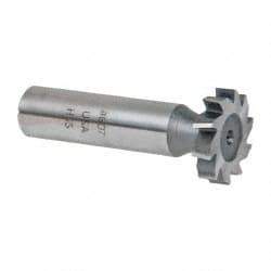 Made in USA - 7/8" Diam x 3/16" Face Width, High Speed Steel, 10 Teeth, Shank Connection Woodruff Keyseat Cutter - Uncoated, 2-3/16" OAL x 1/2" Shank, Staggered Teeth, ANSI 607, Old Standard 11 - Industrial Tool & Supply