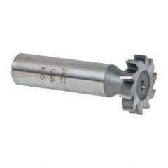 Made in USA - 7/8" Diam x 3/16" Face Width, High Speed Steel, 10 Teeth, Shank Connection Woodruff Keyseat Cutter - Uncoated, 2-3/16" OAL x 1/2" Shank, Staggered Teeth, ANSI 607, Old Standard 11 - Industrial Tool & Supply