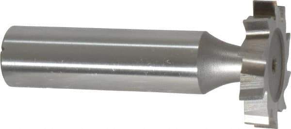 Made in USA - 1" Diam x 3/16" Face Width, High Speed Steel, 10 Teeth, Shank Connection Woodruff Keyseat Cutter - Uncoated, 2-3/16" OAL x 1/2" Shank, Staggered Teeth, ANSI 608, Old Standard 13 - Industrial Tool & Supply