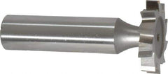 Made in USA - 1" Diam x 3/16" Face Width, High Speed Steel, 10 Teeth, Shank Connection Woodruff Keyseat Cutter - Uncoated, 2-3/16" OAL x 1/2" Shank, Staggered Teeth, ANSI 608, Old Standard 13 - Industrial Tool & Supply